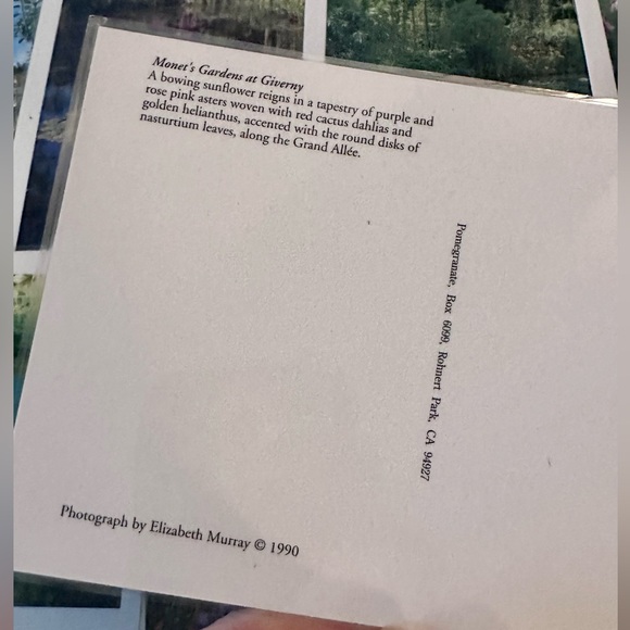 Art Teacher Laminated Post Cards. Wayne Thiebaud and Monets Garden Photographs. - Picture 11 of 13